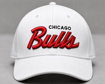 3D Puff Bulls borduurpatroon, Chicago baseballpet patroon, rood-zwart borduurbestand
