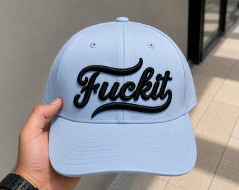 Rebel Script 3D Puff Design | Grappig pettenlogo | Stoer snapback petlogo
