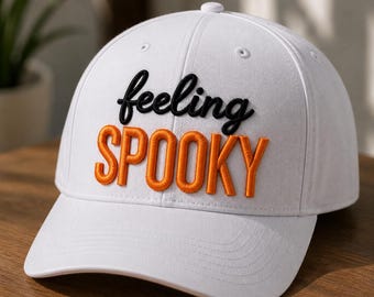 Spooky 3D-borduurpatroon met pufjes | Borduurbestand voor Halloweenmuts
