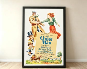 The Quiet Man Movie Poster, Wall Art Decor, Room Decor, Print Canvas,Film Poster Collectibles