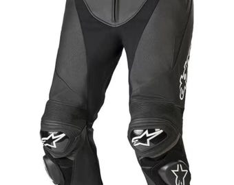 Alpinestars Missile Ignition V2 Premium Genuine Cowhide Leather Racing Pant – Black MotoGP-Inspired Biker Rider Pants Gift For Rider