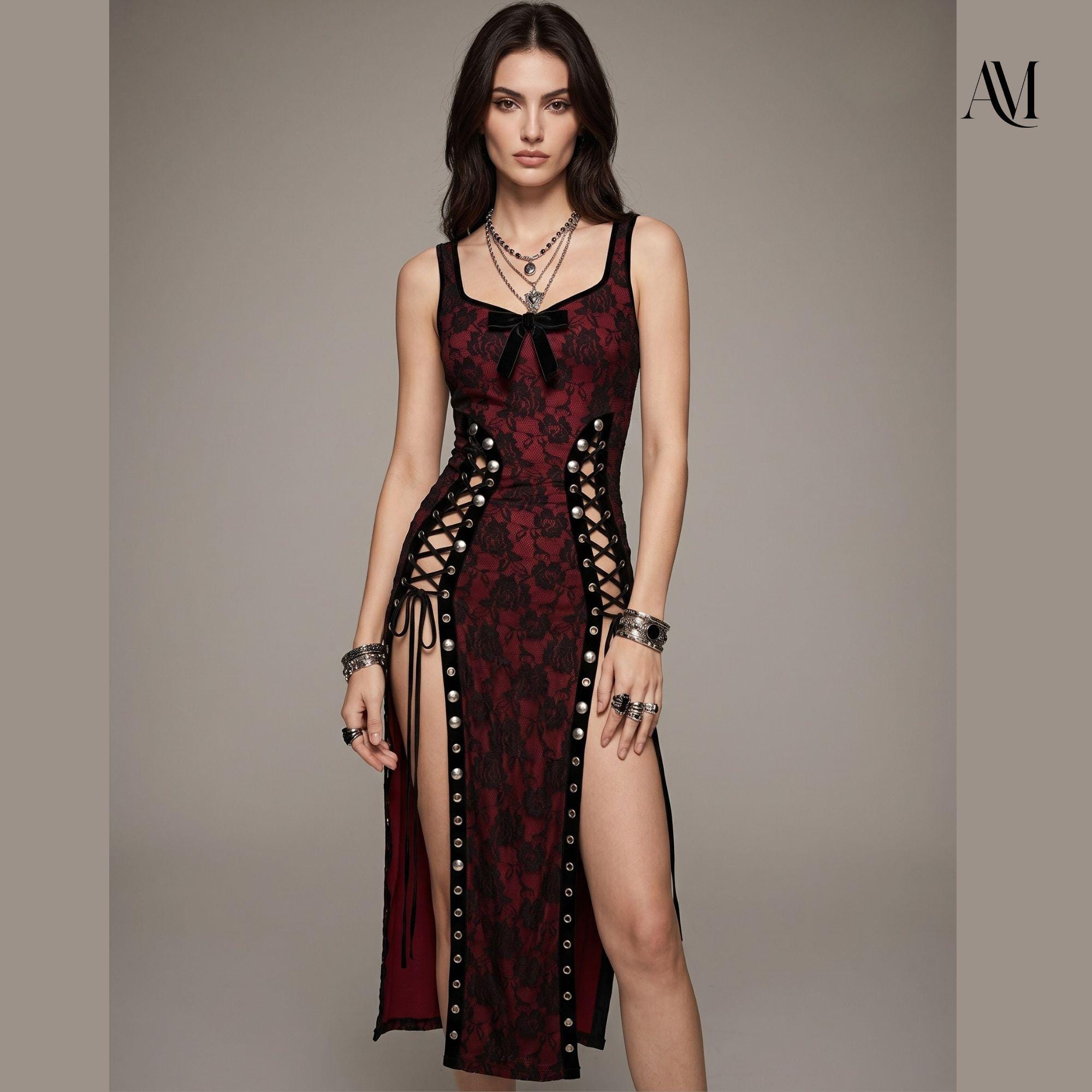 spaghetti strap dress casual The Midi The hem flares out Anthropologie women’s Somerset maxi Color:Multi Gray Film Noir
