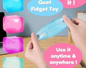 Ice Cube Squishy Fidget Toy • High-Density Gel Stress Relief Squeeze