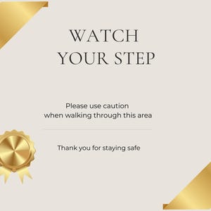 Watch Your Step Sign, Airbnb Safety Warning, Vacation Rental (Digital Download)