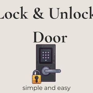 Airbnb Door Lock Instructions Template, How to Lock and Unlock Door, Smart Lock Guide, Guest Entry Instructions, Canva, A4 & US Letter