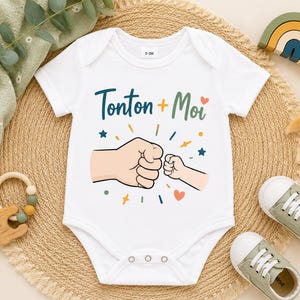 Body per neonati "Zio e io" – Body per neonati "Il compagno dello zio" – Regalo originale per lo zio – Annuncio di gravidanza dello zio – Body per neonati personalizzato