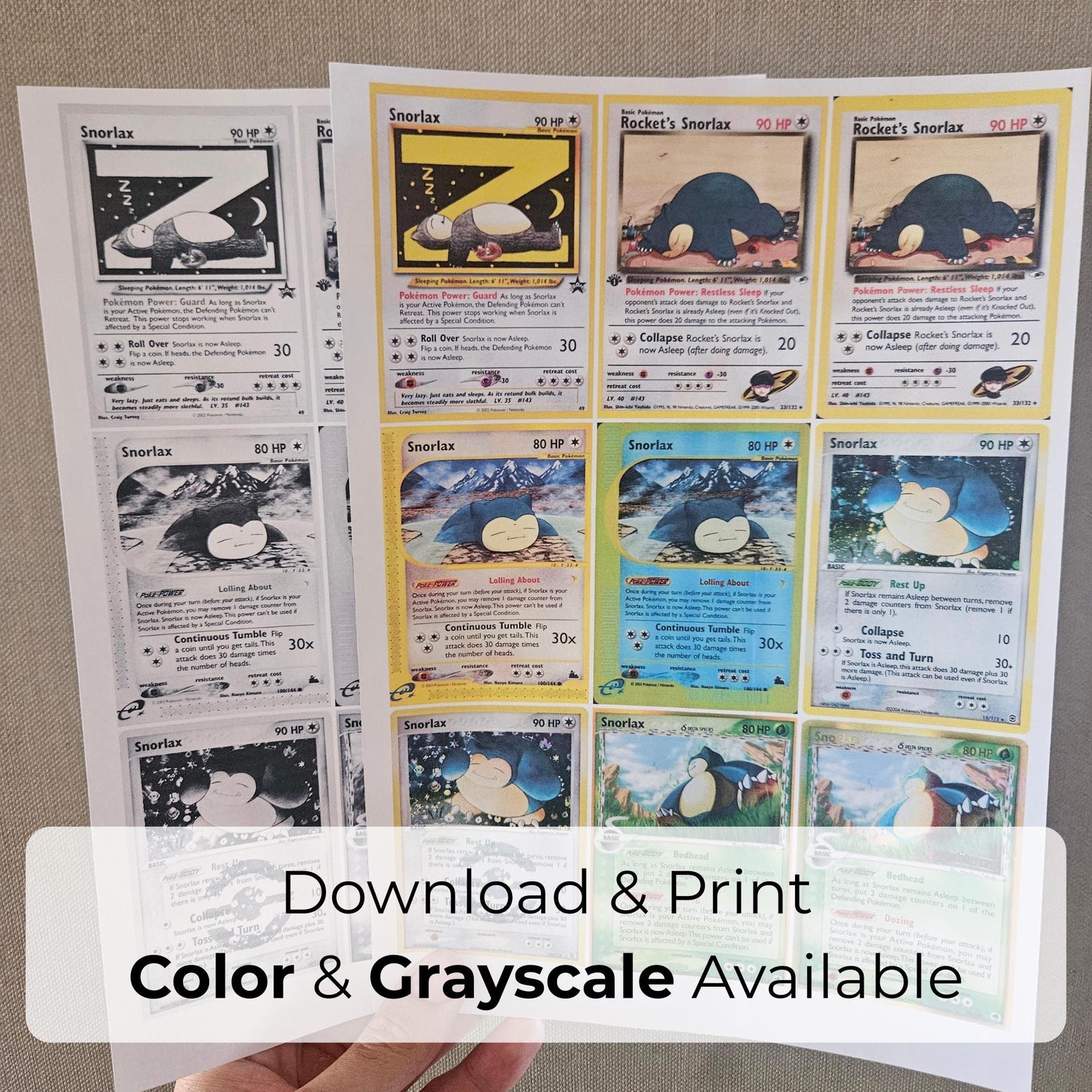 Snorlax Master Set Binder Pages | CARDS & CAMEOS | English, Japanese ...