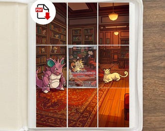 Pokemon Team Rocket Meowth Binder Art | Extended Artwork for 9 Pocket Binder | TCG Card Display | Printable PDF | (Digital Download)