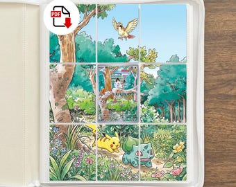 Pokemon Meowth Binder Art | Extended Artwork for 9 Pocket Binder | TCG Card Display | Printable PDF | (Digital Download)