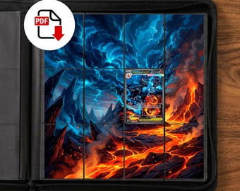 Mega Charizard EX Extended Art | Pokemon Inspired Art for 12 Pocket Binder | (Digital Download)