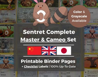 Complete Sentret (Master & Cameo) Set Placeholders | Every Card, Every Variant | English Japanese Chinese | Pokemon TCG Binder Inserts