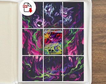Pokemon Gengar Binder Art | Extended Artwork for 9 Pocket Binder | TCG Card Display | Printable PDF | (Digital Download)