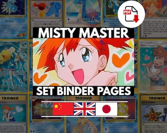 Misty Master Set Binder Pages | 100% Complete / Up-To-Date | Pokemon Trainer Card Print | English Japanese Chinese (Digital Download)