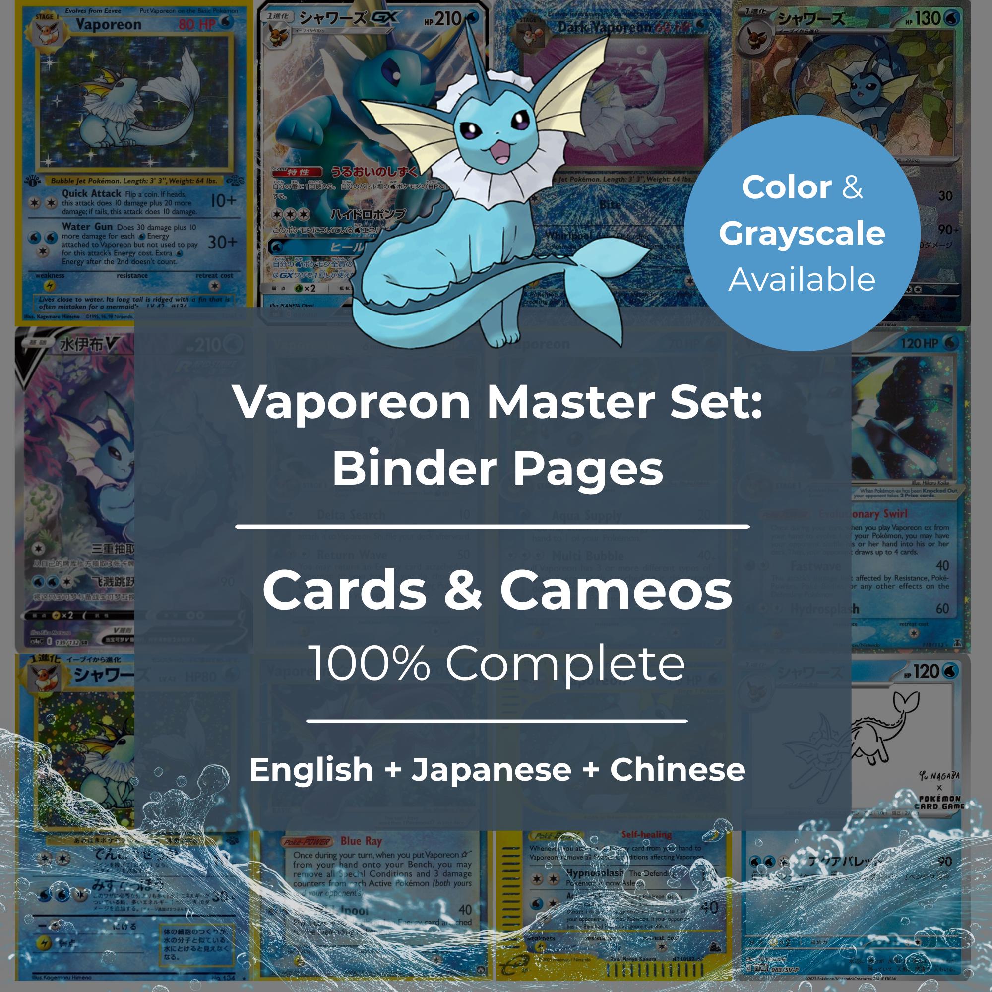 vaporeon card binder Amazon.com: Official Pokemon 12 Pocket Binder – Vaporeon – Chinese Eevee  Gift Box Exclusive – Made in Japan – Can Hold 480 Cards : Toys & Games