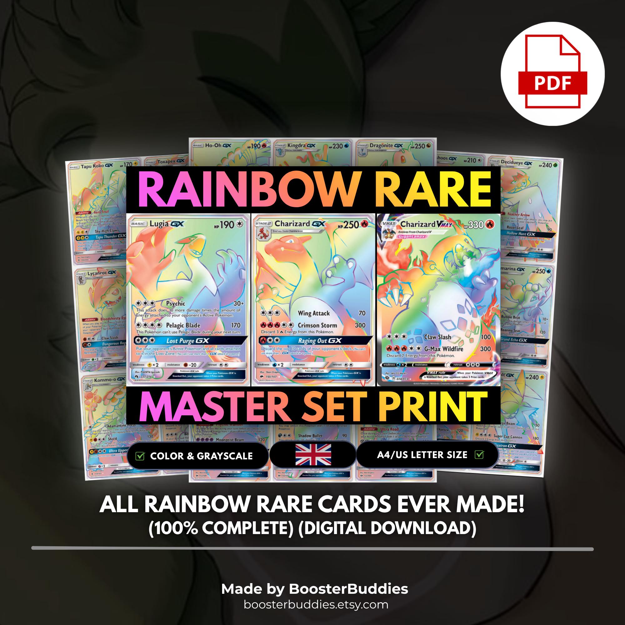 all the rainbow rare pokemon cards 100+ Binder Collection Includes 5 foils in Any Combination and at Least 1 of Following Cards, EX and GX, FA, Secret Rare, Tag Team, Unified Minds The 10 Most Expensive Rainbow
