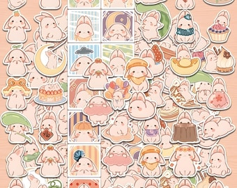 50pcs Rabbit Stickers,Lucky Bunny Stickers,Waterproof Decals,Water Bottle Stickers, Laptop Stickers