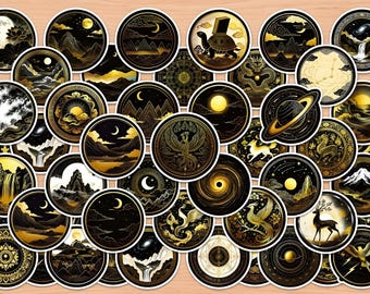 50pcs  golden celestial body Sticker,Low Price Gold Body Tattoo Sticker,holographic neutral moon stickers