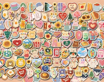 50pcs Korean-style stickers,Waterproof Stickers,Korean Stationery,Korean Cartoon Diary