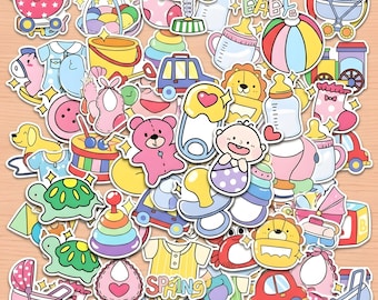 50pcs Cute Baby & Nursery Sticker,baby toys,new baby clipart,baby girl or baby boy