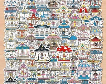 50pcs Unicorn Stickers,Whirligig Sticker,Waterproof sticker, laptop stickers, Water bottle stickers