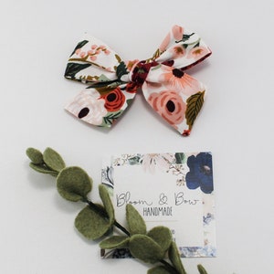 Garden Party Hair Bow | Made with Rifle Paper Co Fabric | Fabric Hair Bow