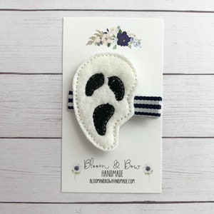 Ghost Mask Hair Clip, Halloween Mask Hair Clip, Halloween Hair Clip, Halloween Barrette, Hairclip for Baby, Infant, Toddler, Girl or Adult