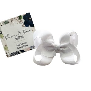 White Hair Bow | White Headband