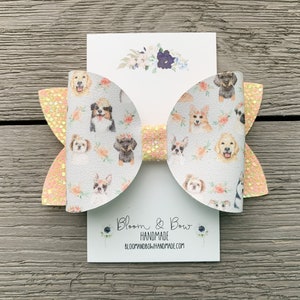 Dog Hair Bow | Dog Headband | Faux Leather Hair Bow