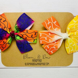 Ombre Halloween Hair Bow Set, Halloween Headbands, Candy Corn Hair Bow, Pinwheel Hair Bow for Baby, Toddler or Girl