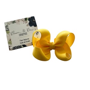 Yellow Hair Bow | Shades of Yellow | Yellow Headband with Bow | Solid Color Hair Bow for Baby Toddler Girl | Yellow Color Hair Bow