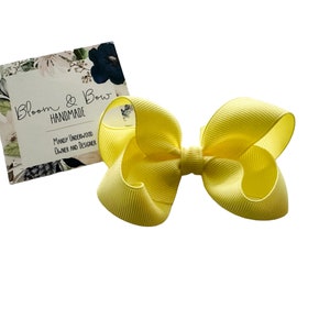 Light Yellow Hair Bow | Shades of Yellow | Yellow Headband with Bow | Solid Color Hair Bow Baby Toddler Girl | Light Yellow Color Hair Bow