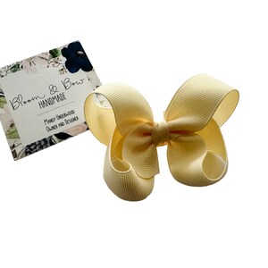 Wheat Dark Ivory Hair Bow | Wheat | Brown Headband with Bow | Solid Color Hair Bow for Baby Toddler Girl | Wheat Color Hair Bow