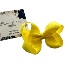 Sunshine Yellow Hair Bow | Shades of Yellow | Yellow Headband with Bow | Solid Color Hair Bow for Baby Toddler Girl | Yellow Color Hair Bow