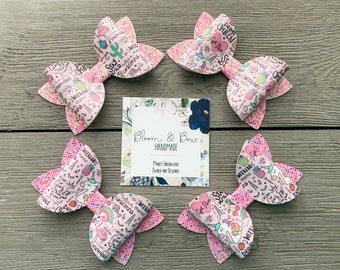 Girl Power Hair Bow | Faux Leather Headband