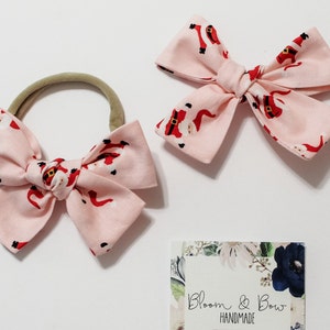 Santa Hair Bow | Christmas Hair Bow | Christmas Headband