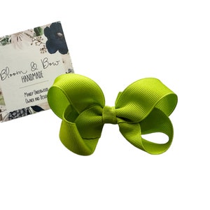 Chartreuse grüne Haarschleife | Schattierungen von Grün | Grünes Stirnband mit Schleife | Solid Color Haarschleife Baby Kleinkind Mädchen | Chartreuse Farbe Haarschleife