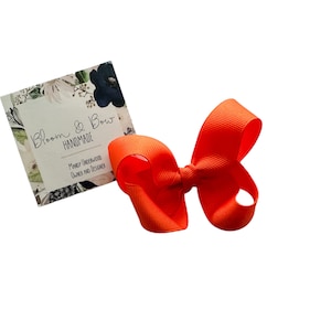 Orange Hair Bow | Orange and Coral | Orange Headband with Bow | Solid Color Hair Bow for Baby Toddler Girl | Orange Color Hair Bow