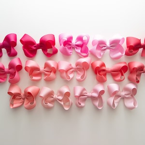 Pink Boutique Ribbon Hair Bow Hair Clip Solid Color for Toddler Girl Choose your Pink Color
