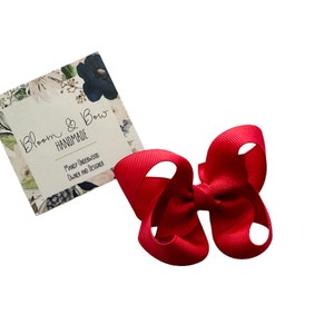 Scarlet Red Hair Bow | Shades of Red | Scarlet Red Headband with Bow | Solid Color Hair Bow Baby Toddler Girl | Scarlet Red Color Hair Bow