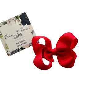 Red Hair Bow | Shades of Red | Red Headband with Bow | Solid Color Hair Bow for Baby Toddler Girl | Red Color Hair Bow