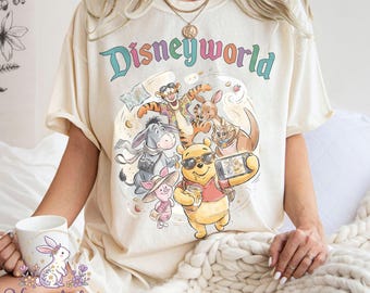 Camiseta de Disney World con los amigos de Pooh, camiseta de vacaciones de Winnie the Pooh, camiseta veraniega de dibujos animados, camiseta de viaje a Disney, camiseta con estampado de Pooh
