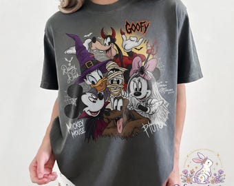 Disney Halloween Friends Shirt, Mickey Minnie Spooky Tee, Goofy Devil Donald Witch Pluto Halloween Tee, Spooky Season Disney Tee, Disney Tee