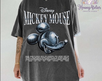 Vintage Cartoon Mouse Shirt, Chrome Retro Graphic Tee, Y2K Aesthetic Shirt, Minimalist Cartoon Tee, Trendy Streetwear Graphic Shirt
