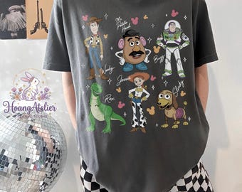 Toy Story Graphic Tee, Woody Buzz Jessie Rex Slinky Dog Mr Potato Head Shirt
