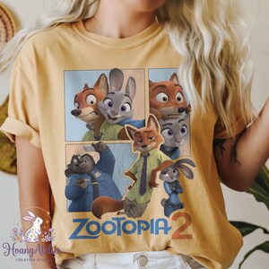 Zootopia 2 Nick Judy Cartoon Shirt, Animated Movie Fan Graphic Tee Mustard (Comfort)