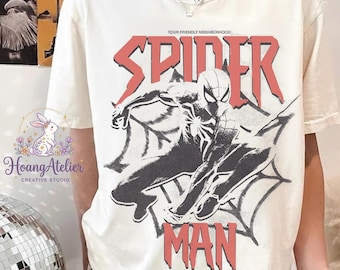 Spider Man Vintage Shirt, Marvel Spiderman Tee, Grunge Superhero T-Shirt, Comic Sketch Spider Man Shirt, Retro Streetwear Tee