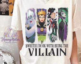Camiseta con cita de villano, camiseta de villanos de dibujos animados atrevida, atuendo oscuro, femenino y descarado