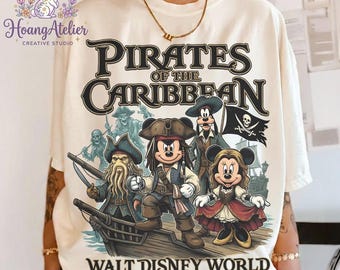 Pirate Cartoon Family Shirt, Adventure Theme Tee, Funny Sea Crew Outfit, Vacation Matching Shirt, Pirate Costume Style Graphic Tee
