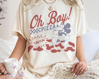 Camiseta retro de dibujos animados de un ratón pizzero, camiseta divertida con estampado de comida, regalo para amantes de la pizza y estilo urbano.