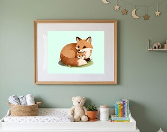 Mother's Day| Mama Fox Baby Combo | Decor | Digital Download | Wall Art Printable
